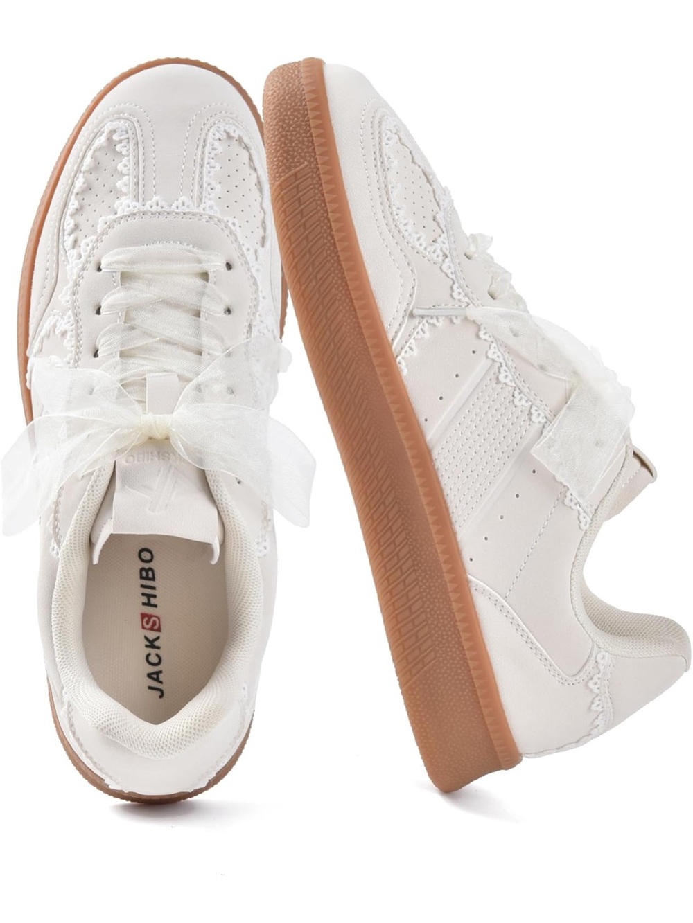 NWT 7.5Women's White Lace-Up Platform Sneakers